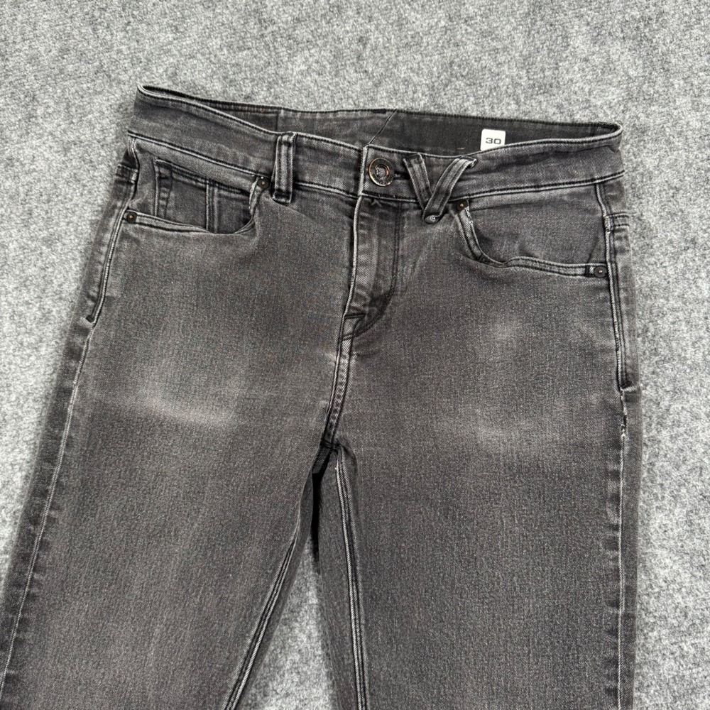 Volcom Jeans‎ 30 Black Grey Slim Fit Denim Pants True To This A1931503 Mens